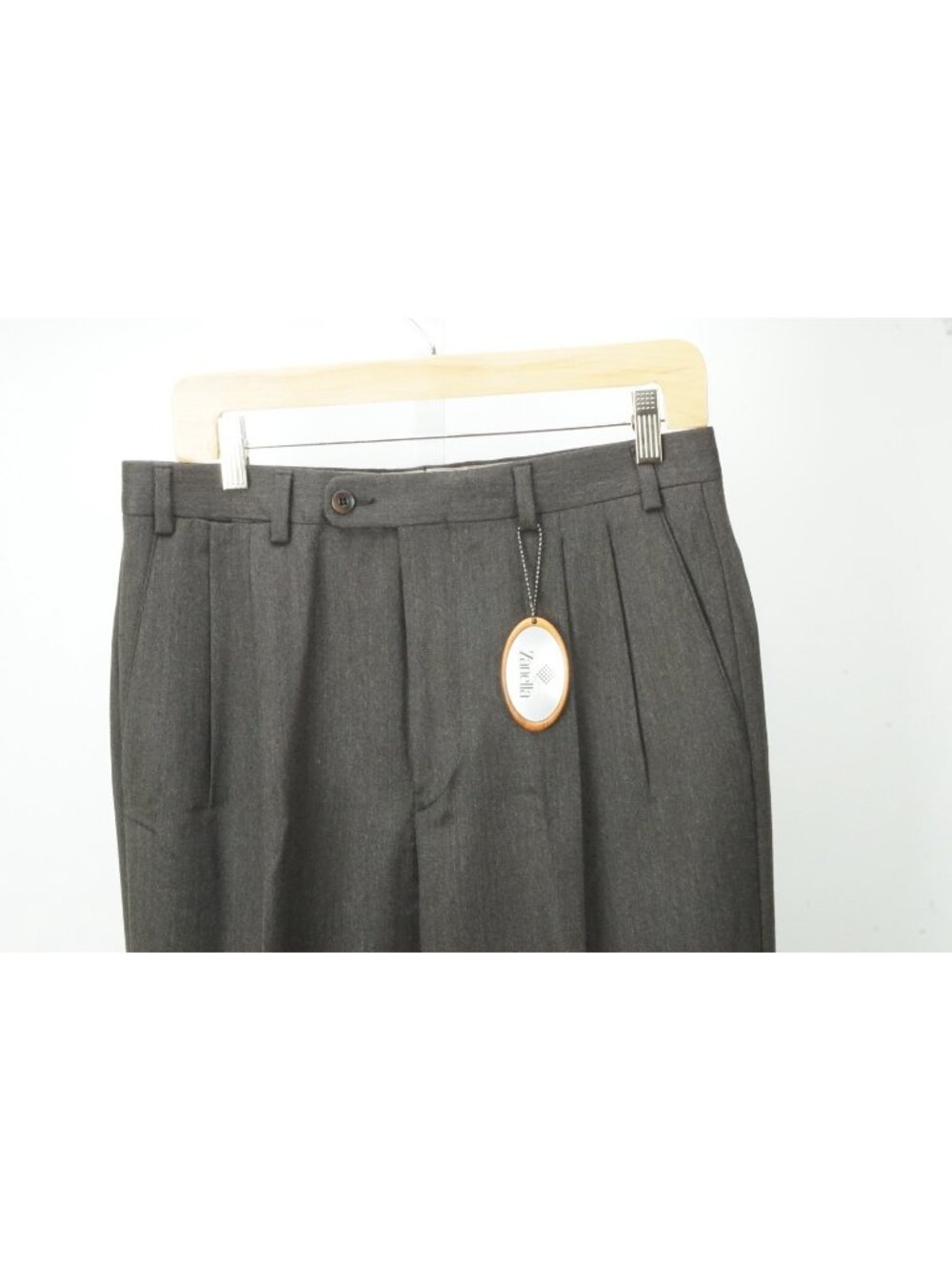 Zanella Johnny Dark Brown Woven Wool Mens Dress Pants Sz 48 EU BRAND NEW